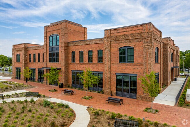 The large Pineville Library in Pineville, NC. hosts story times, live music and games.