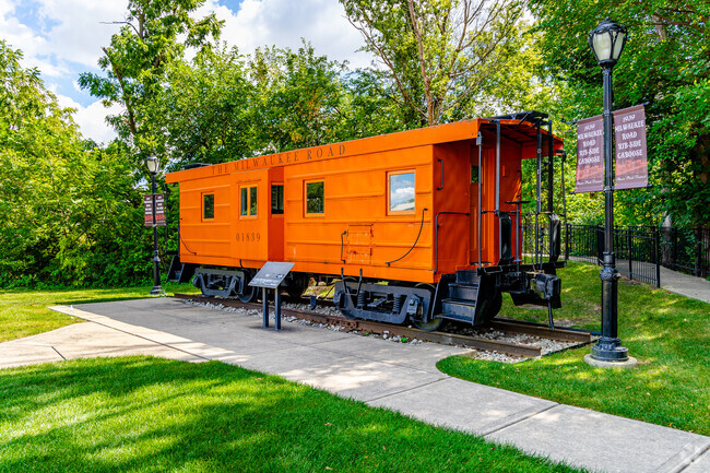 South Itasca's past is displayed with antique rail cars located near Springbrook Nature Center.