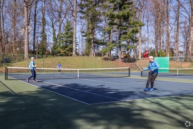 Enjoy a friendly game of tennis with your buddies at Merrimac Park in Bannockburn neighborhood.