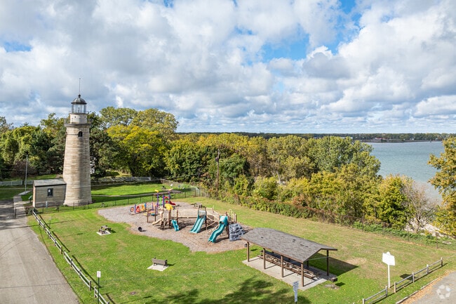 The Erie Land Lighthouse, built in 1818 was the first commissioned lighthouse on the Great Lake.
