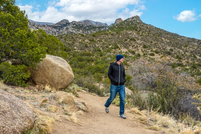 Indian Moon residents can enjoy many trails in the Sandia Mountains just minutes away.