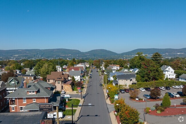 A view of the neighborhood with Moosic Mountains along W Drinker Street in Dunmore is stunning.