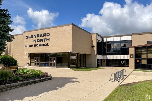 Entrance to Glenbard North High School in Carol Stream.