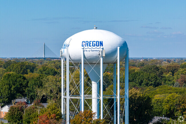 Oregon is a lakefront suburb of Toledo, located on Lake Erie, just east of the city.