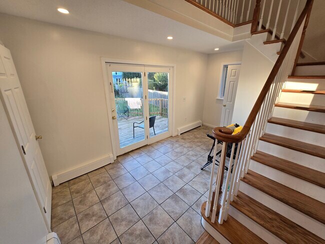 Rear entry space with two closets