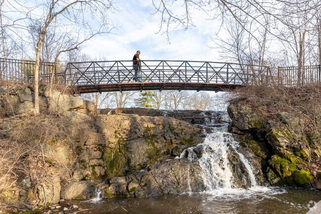 Mill Pond Falls in Newington is designated as the smallest waterfall in America.