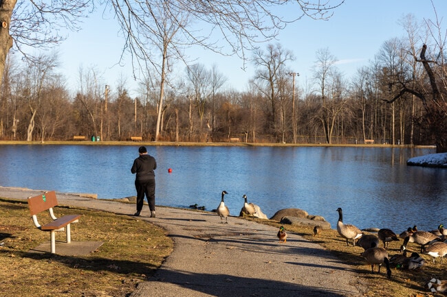 Heritage Garden offers room to stroll along the lake.