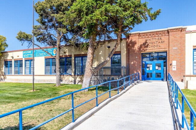 Entrance area of the Whittier Elementary School in Albuquerque, NM.