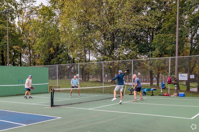 Halfway locals enjoy a friendly game of pickleball at Marty Snook Park.