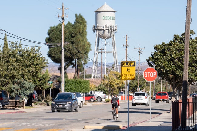 A local cyclist going around Greenfield, California.