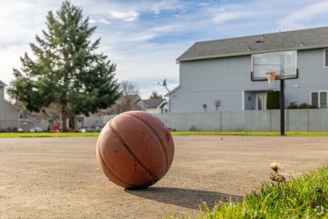 A basketball waits for action on Hyde Park’s court in the Image neighborhood.