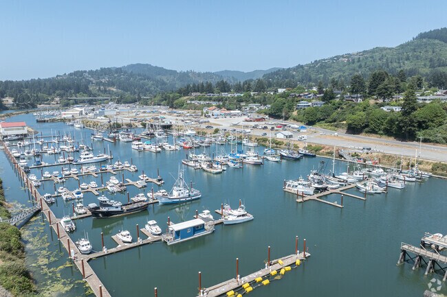 The Port of Brookings marina offers shelter for local boats.