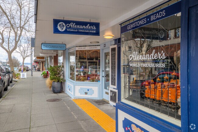 The shops on Main St. sell a variety of collectibles from their storefronts in Edmonds.