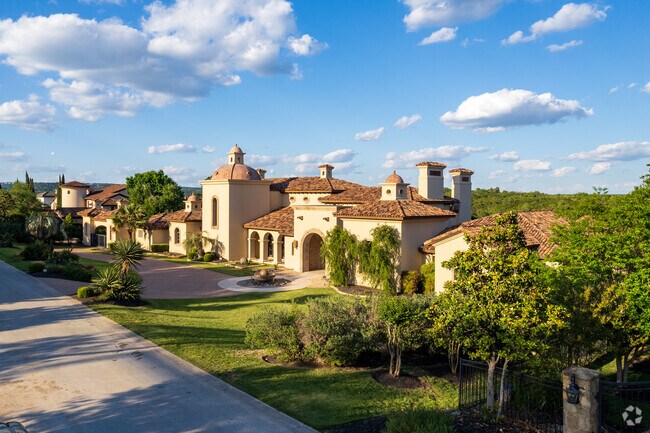 Spanish villas in Lake Austin showcase red-tiled roofs.