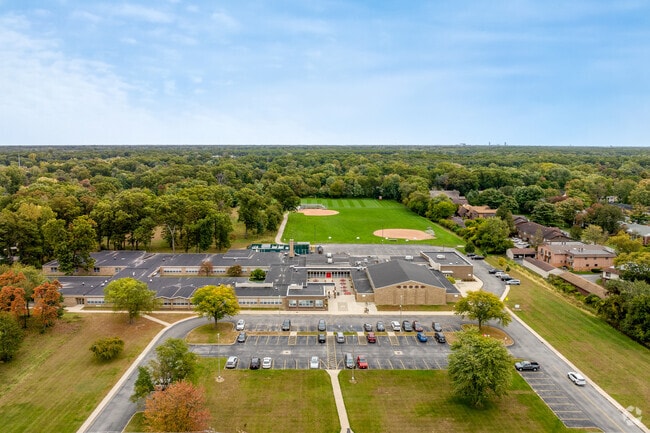Aerial view of the campus at Sylvani McCord Junior High.