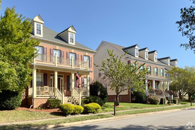 Elegant colonial style homes line the streets in some areas of Bristow.