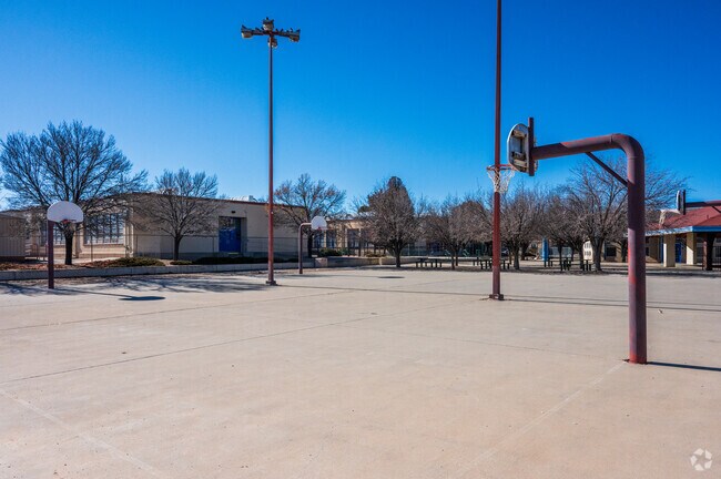 The basketball courts found next door to Whittier Elementary School in Albuquerque.