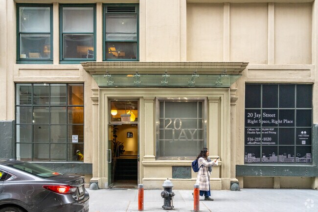 The entrance to Explore Schools is located along Jay St.