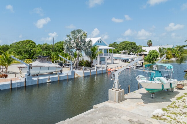 Many of the waterfront homes in Big Pine Key have private docks and boat lifts.