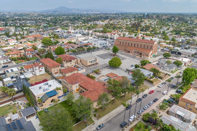 St. Katharine Drexel Academy offers a sprawling campus when viewed from above.
