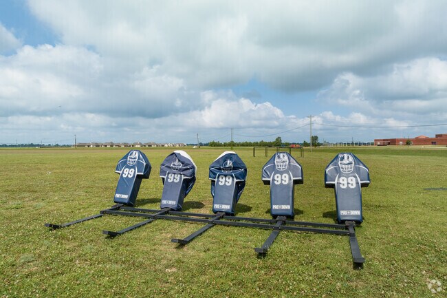 The football team at Lake Cormorant Middle School practices at the school.