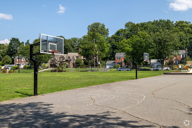 Nellie K. Parker Elementary School has outdoor basketball courts for students to enjoy.