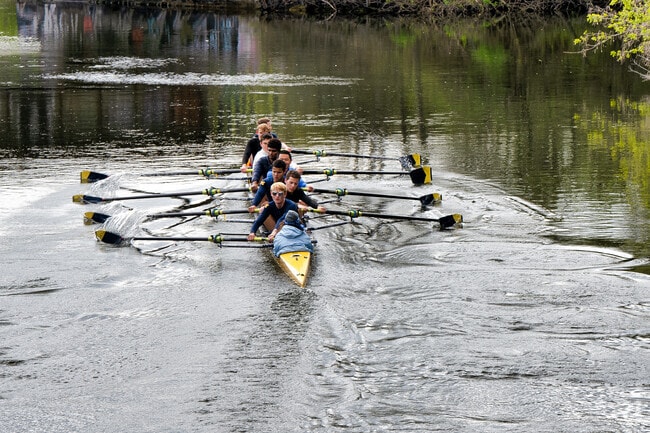 You can watch students practice crew on the Huron River from Bandemer Park in Barton Plateau.