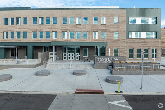 The drop-off area at Procter R Hug High School.