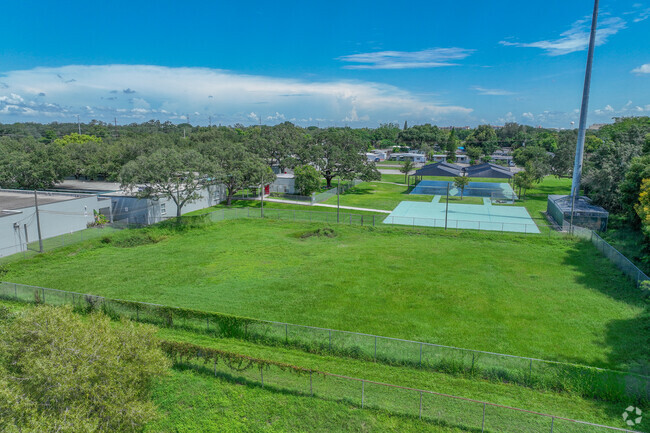Witter Elementary School has a large play areas behind the school.