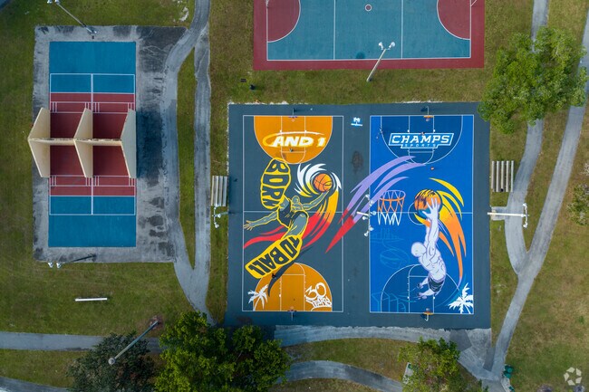 AND1 and Champs team up to transform Lakeshore Parks basketball courts.
