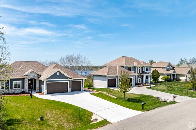 Newly constructed craftsman homes can be found in Wind Lake.