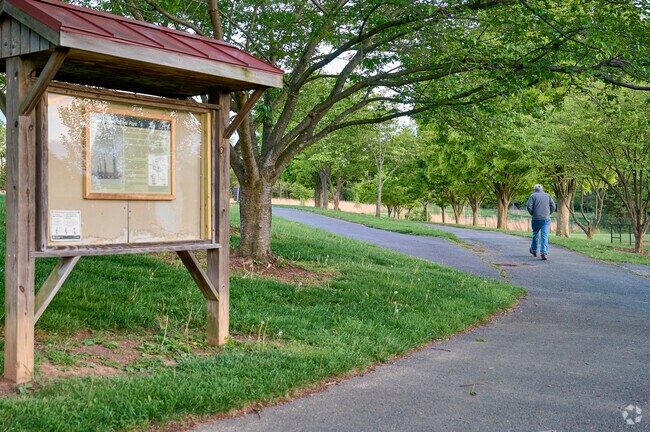 A resident enjoys an evening walk through Nike Missile Park,  Montgomery Village, Maryland.