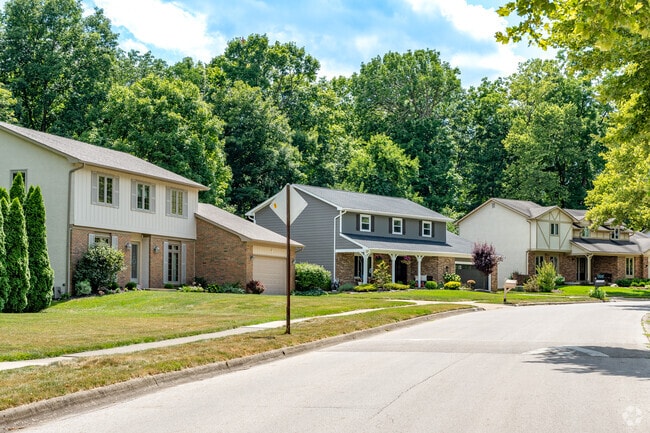 Homes in Olentangy Highlands have very private back yards with mature trees.