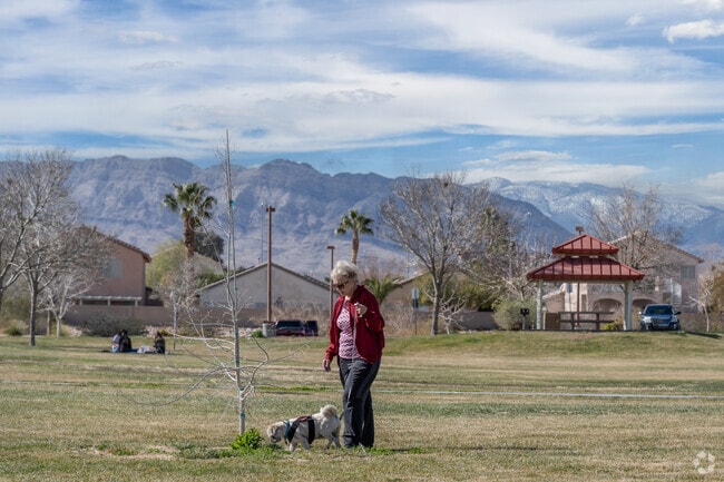 Centennial Hills Park is a 120-­acre state-of-the-art regional park, featuring a dog park, playgrounds, and more.