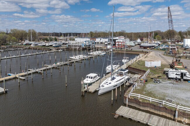 Riverside Marina may be quiet now but will be busy in summer as Riverside Township boaters put their boats in to enjoy Rancocas Creek.