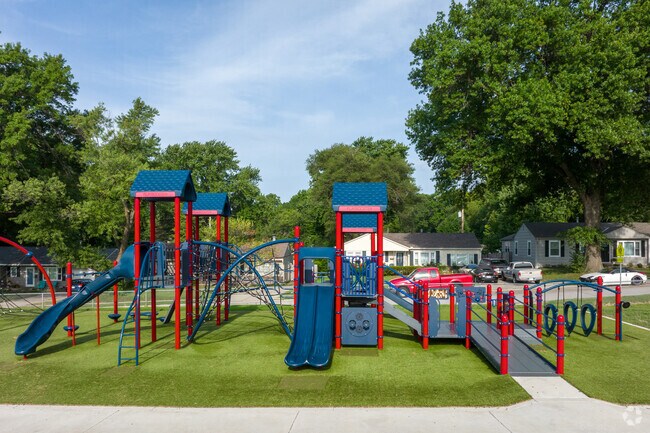 Students enjoy the playground at Santa Fe Trail Elementary in Maple Crest.