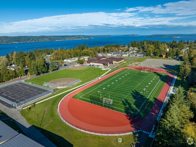 Sports fields at Olympic View Middle School in Old Town Mukilteo.