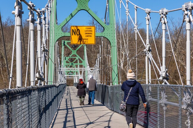 Bulls Island State Park offers hiking trails and picnic areas, with a scenic bridge connecting to the Delaware Canal.