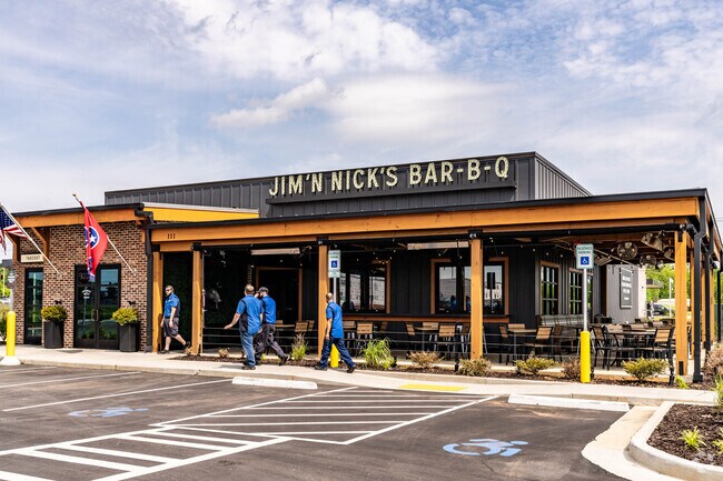 Jim N Nick BBQ is a popular lunch spot near Peachtree.