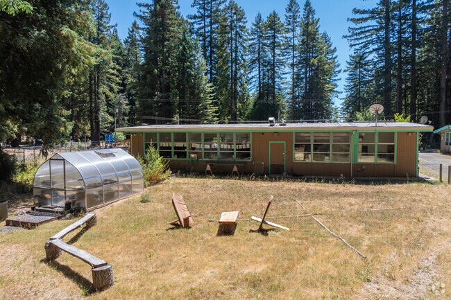 Kashia Elementary School has a small campus nestled amongst the trees.