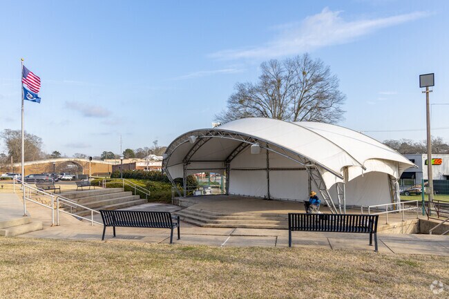 Railroad Park sits adjacent to the tracks downtown and hosts many of the favorite events in Ruston.