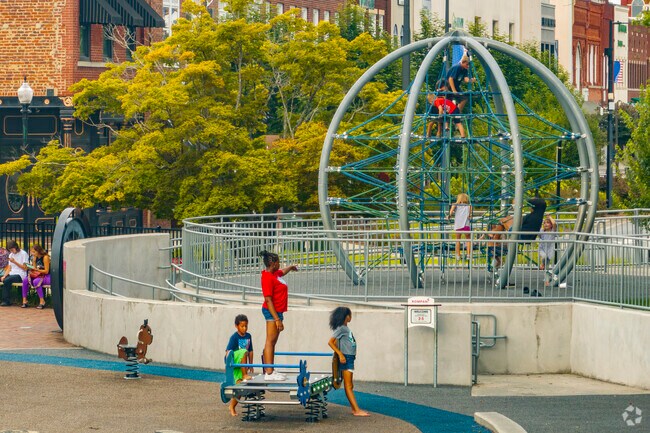 Families enjoy the safe and conveniently located Lowe's Foods Park.