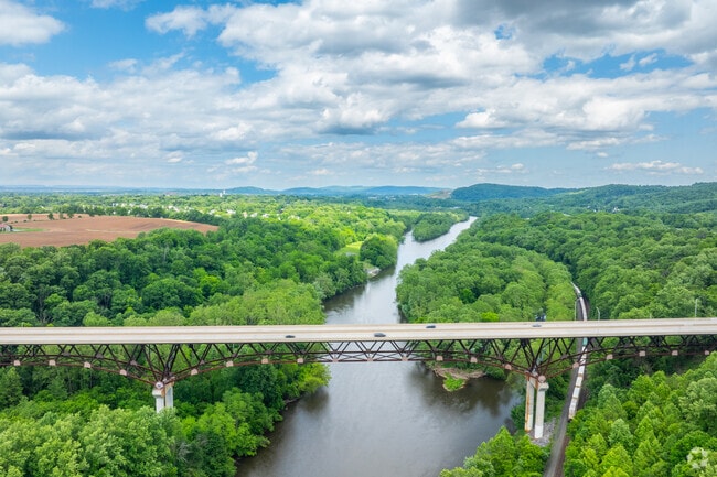 The Lehigh River provides a dramatic backdrop for the community of Old Orchard.