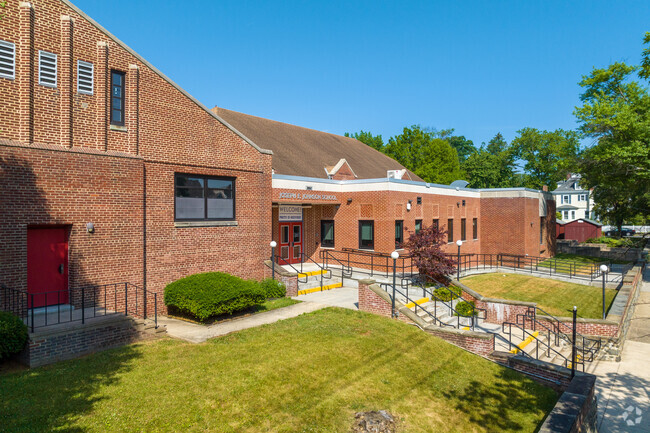 Side angle of Johnson Elementary entrance.