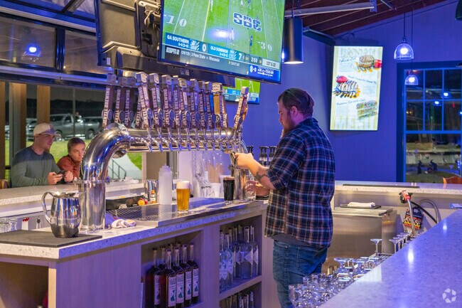 Jekyll Brewery in Gainesville Cotton Mill Village serves a vast selection of house brewed beers.