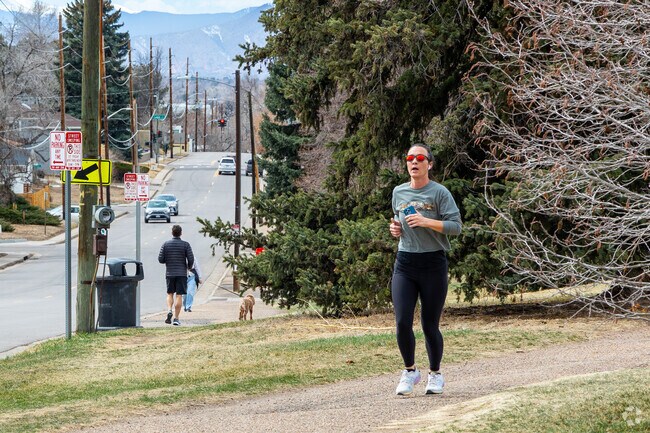 Runners love the large, flat trail at Harvard Gulch Park.