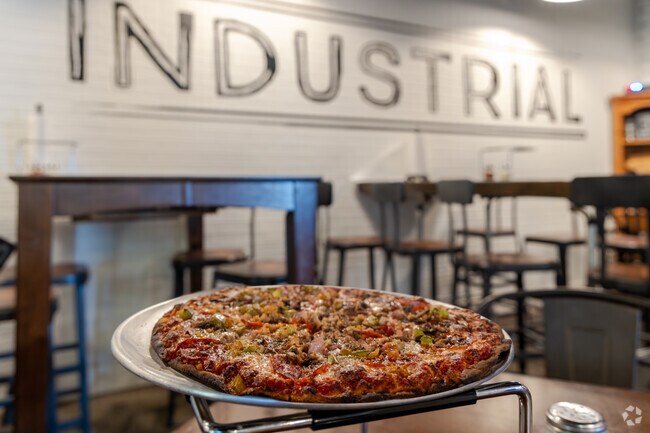 Try The Architect pizza in Richardson Heights at Industrial Pizza & Brew.