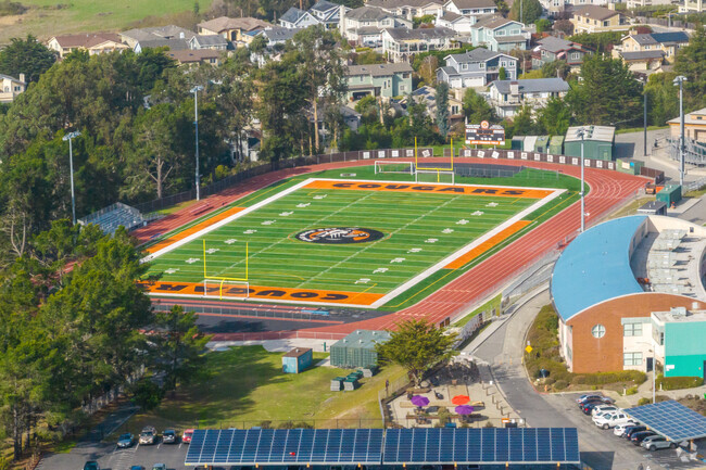 The Half Moon Bay High School Cougars have an amazing football field for games.