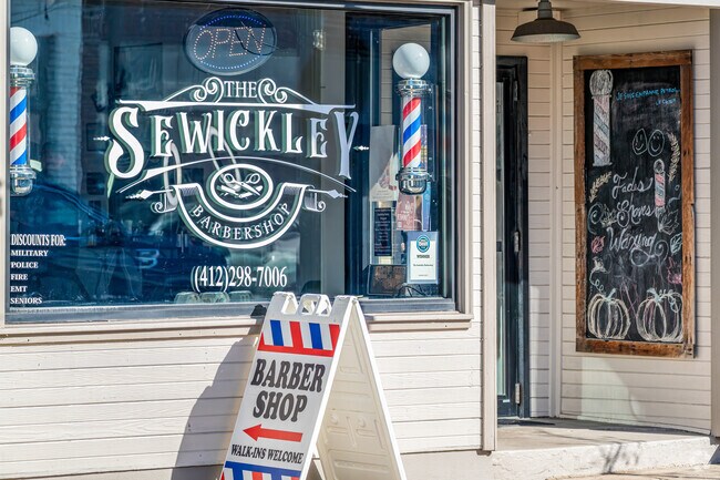 Glenfield residents can easily get to the Sewickley Barber Shop, which is a short drive away.