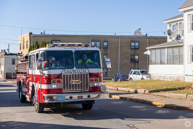 The local fire department in Prospect Hill does its daily rounds.